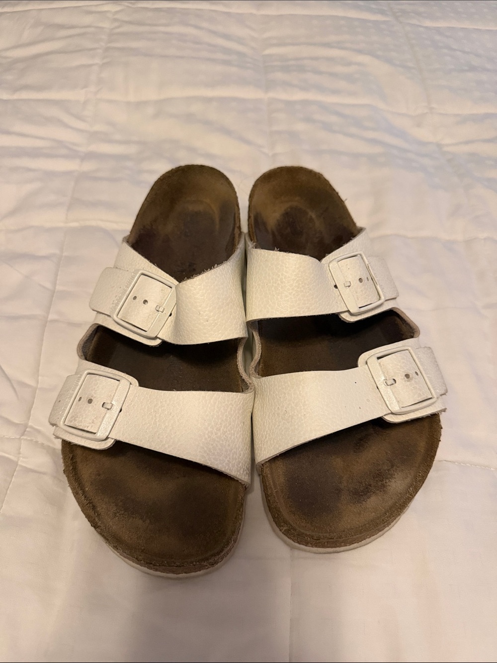 Birkenstock White Double-Strap Women's Sandals with Buckles